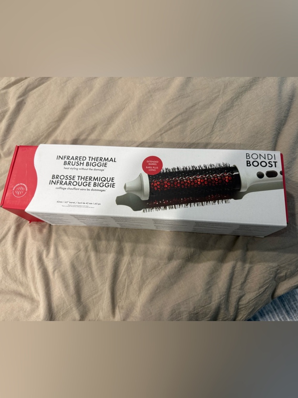BondiBoost Infrared Thermal Brush Biggie - Black with Red Accent